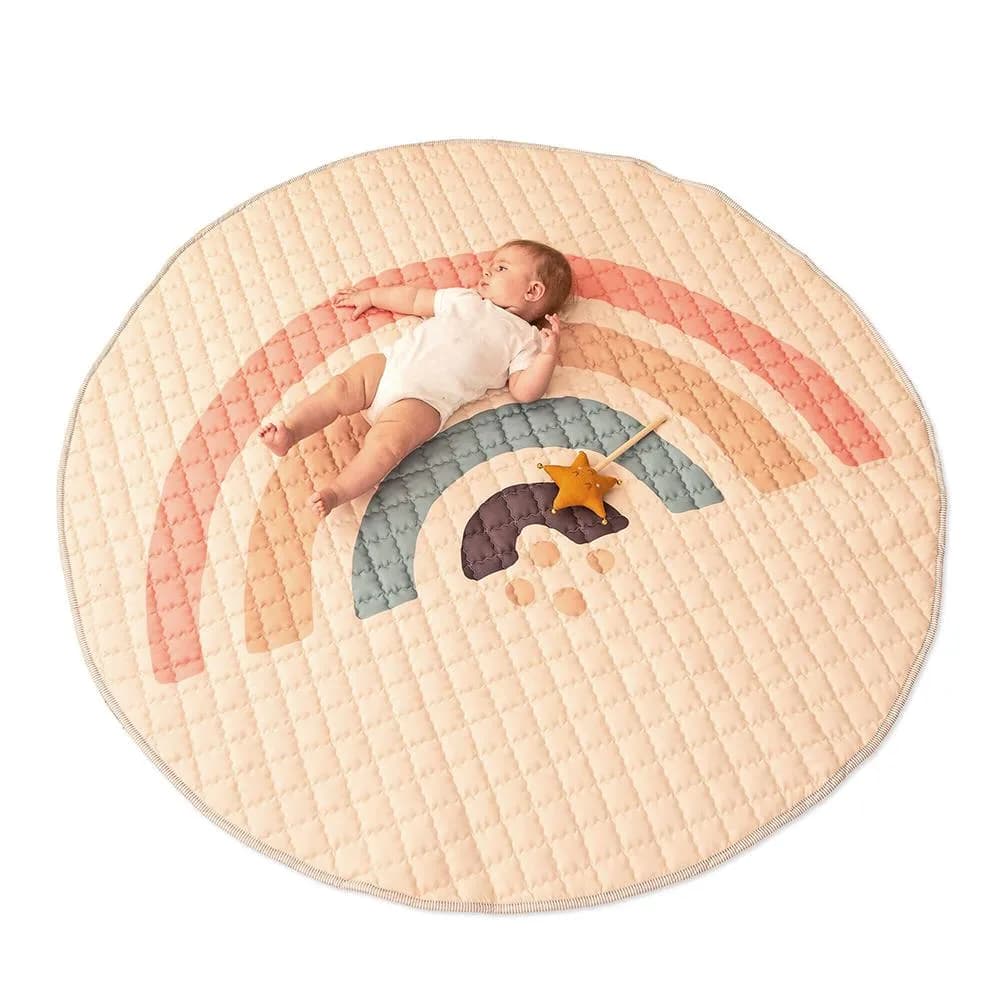 * Hakuna Matte Gesteppte-Krabbeldecke, Ø 1.5 m, Boho Rainbow