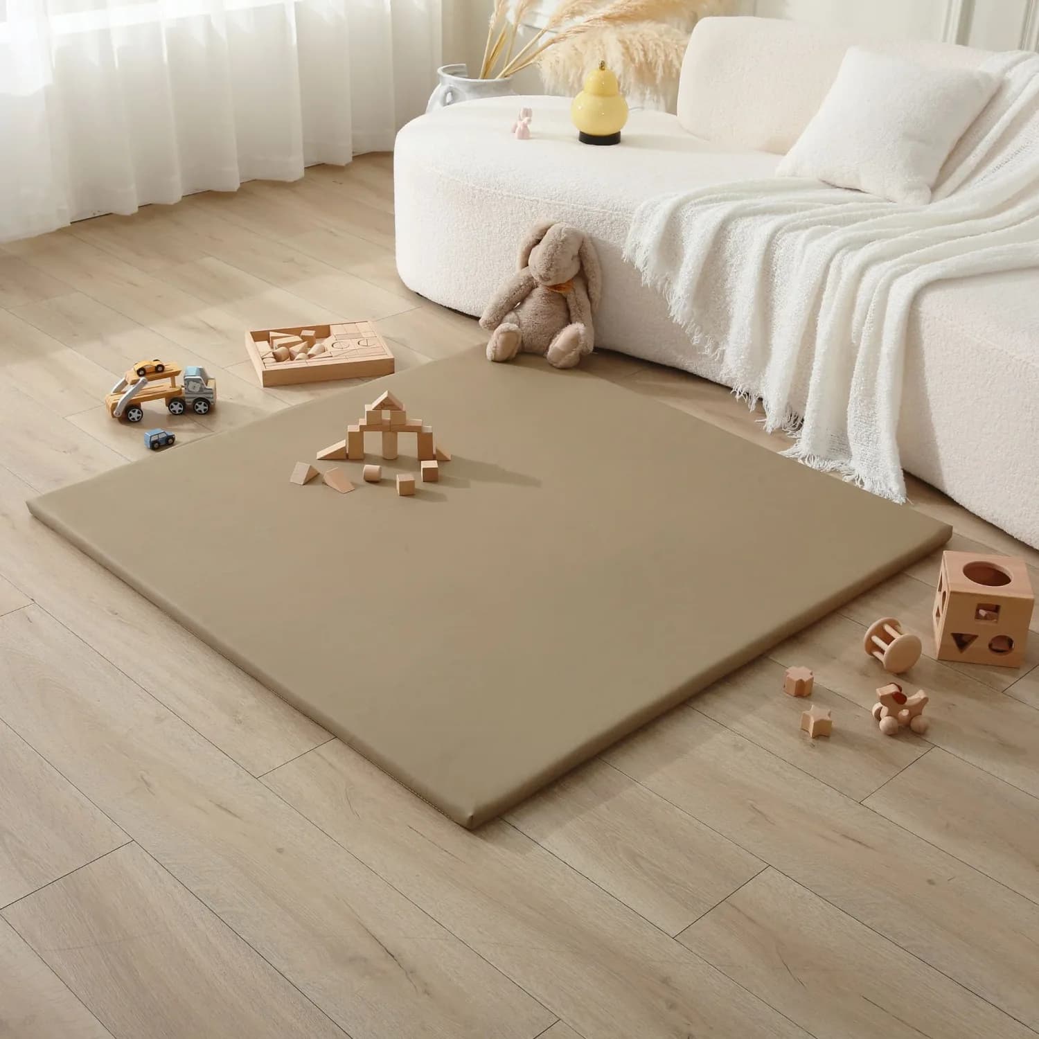 * Hakuna Matte Vegane Leder-Spielmatte, 1.2 x 1.2 m, Sand
