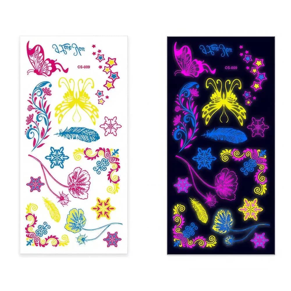 Fluoreszierende Tattoos Party Garden